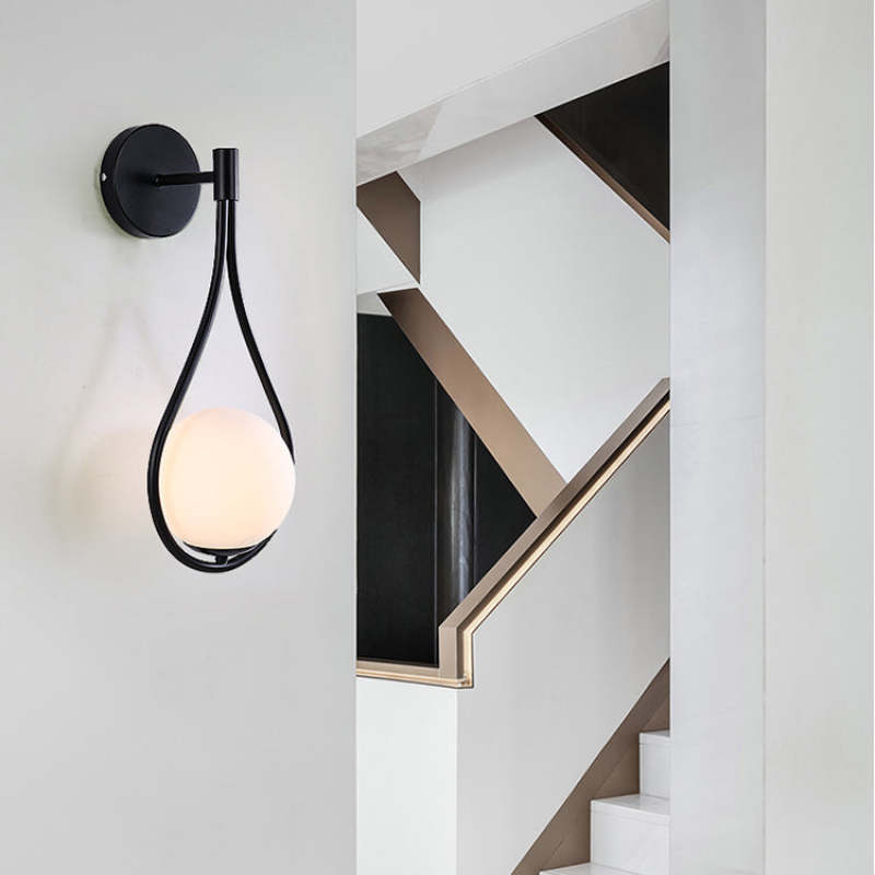 Valentina Nordic Creative Minimalistische Waterdruppel Glazen Wandlamp Metaal/Glas Goud Eet/Slaap/Woonkamer