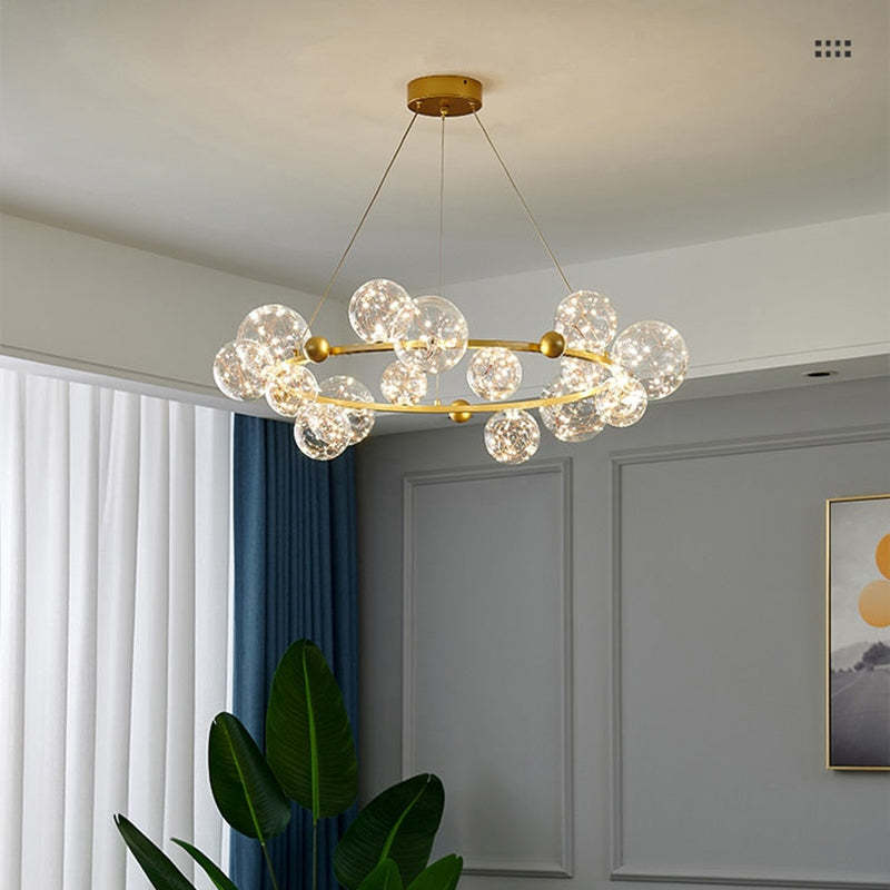 Valentina Modern Cirkel Round Metaal Glas Hanglampens Woonkamer Slaapkamer