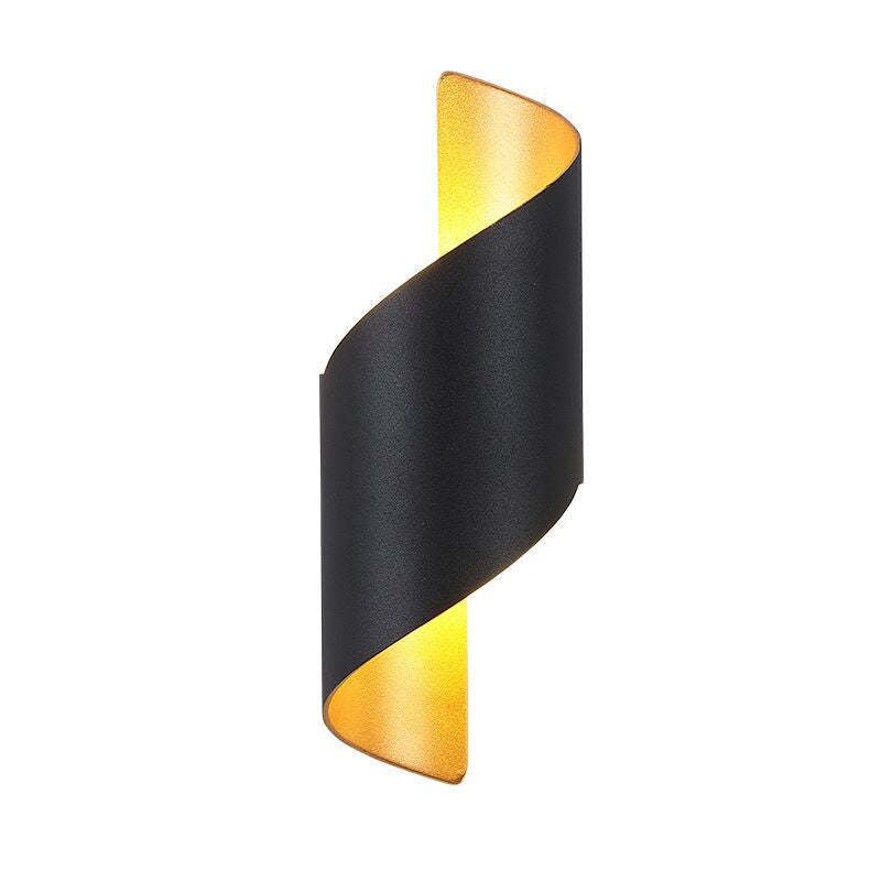 Orr Binnen Waterbestendig Metaal Spiraal Led Wandlampen Zwart Goud Tuin