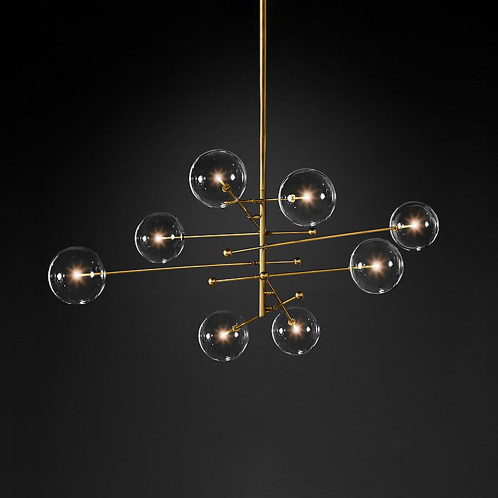 Valentina Retro Ronde LED Hanglamp Zwart Gouden Metaal Glas Slaapkamer