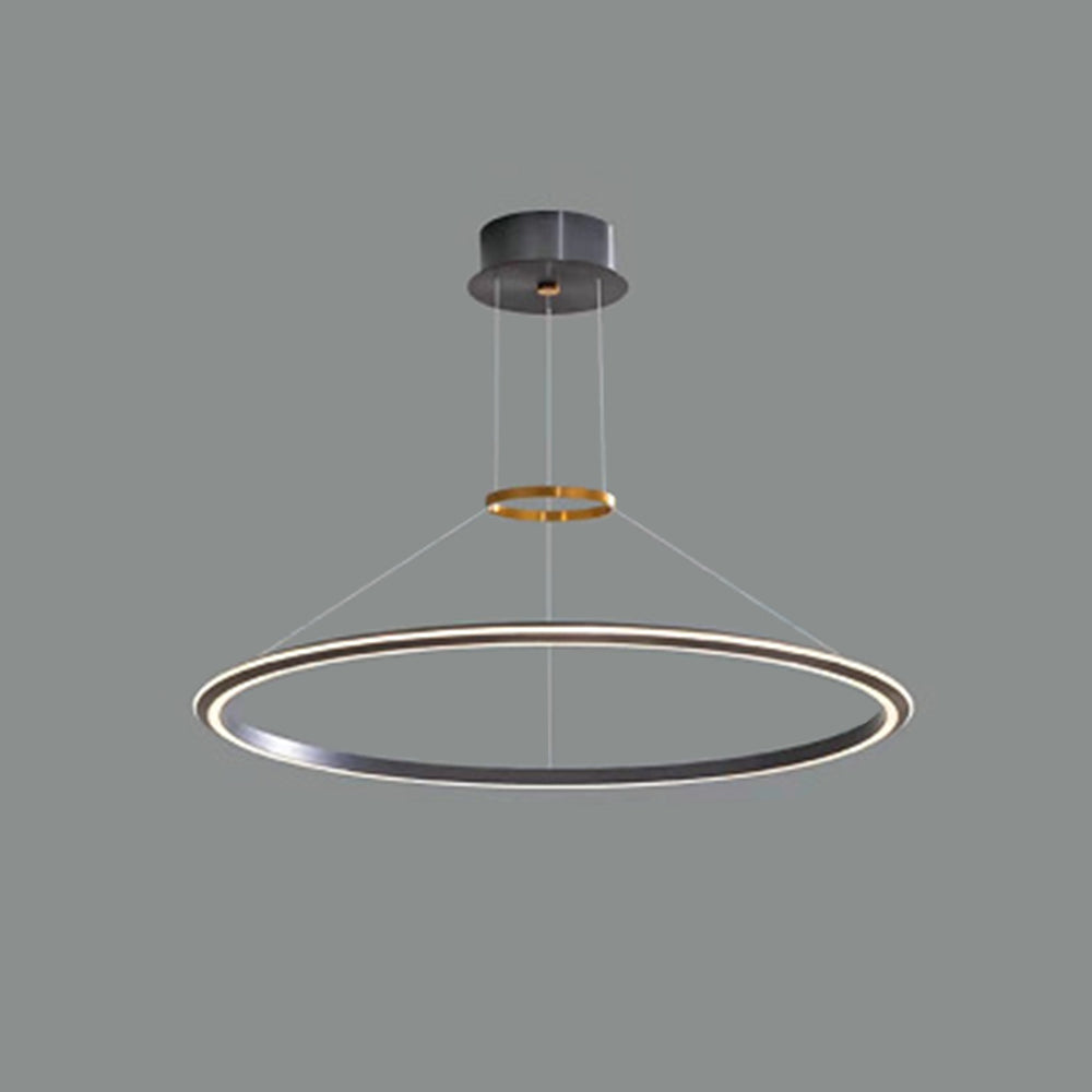 Arisha Minimalist Ring Metal Pendant Light, Black