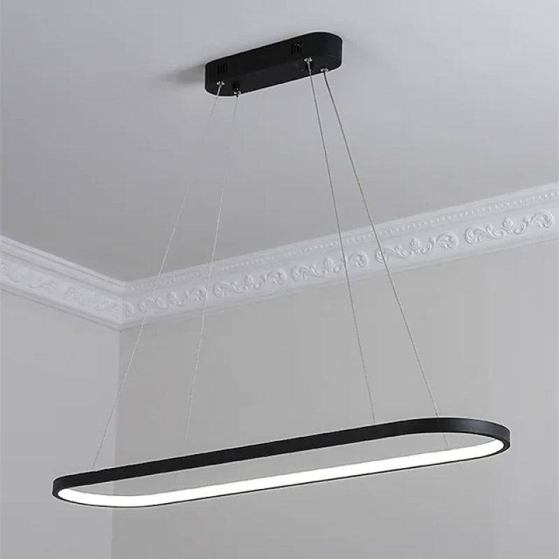 Edge Moderne Oval LED Hanglamp Zwart/Wit/Goud Metaal/Silicone Woon/Eetkamer