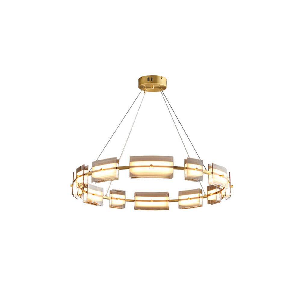 Evette Moderne Design LED Minimalistische Ring Hanglamp Metalen/Glas Zwart/Goud Slaap/Eetkamer