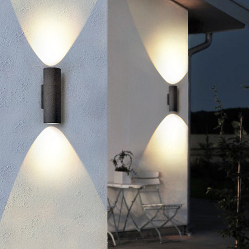 Orr Buiten Wandlampen Dubbel-Hoofded Zwart Wit Cement Tuin
