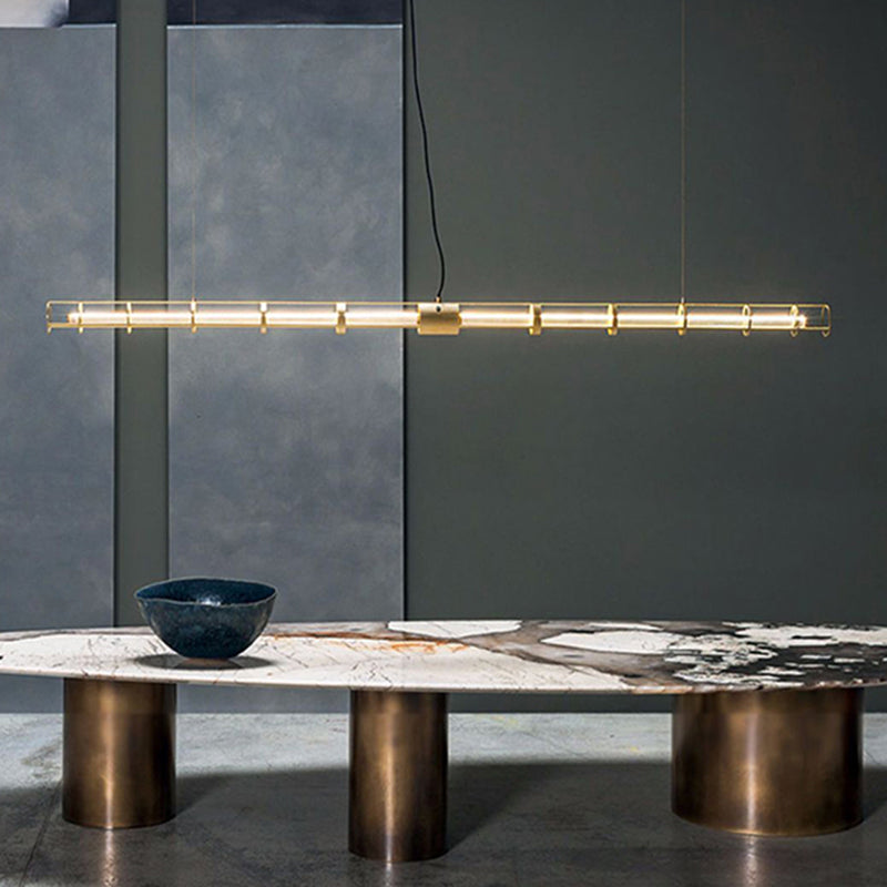 Edge Moderne Industriele LED Hanglamp Goud Woonkamer Eettafel Metaal&Glas