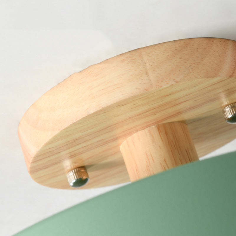 Quinn Moderne LED Plafondlamp Hout/Acryl Hout/Wit/Roze/Groen/Grijs Slaap/Eet/Woonkamer