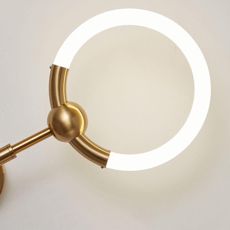 Arisha Moderne Ring Wastafel Wandlamp, Zwart/Goud, Eetk/Badkamer