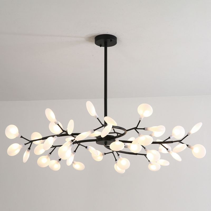 Olivia Design Bloem LED Hanglamp Zwart/Goud Metaal/Glas Slaap/Eet/Woonkamer