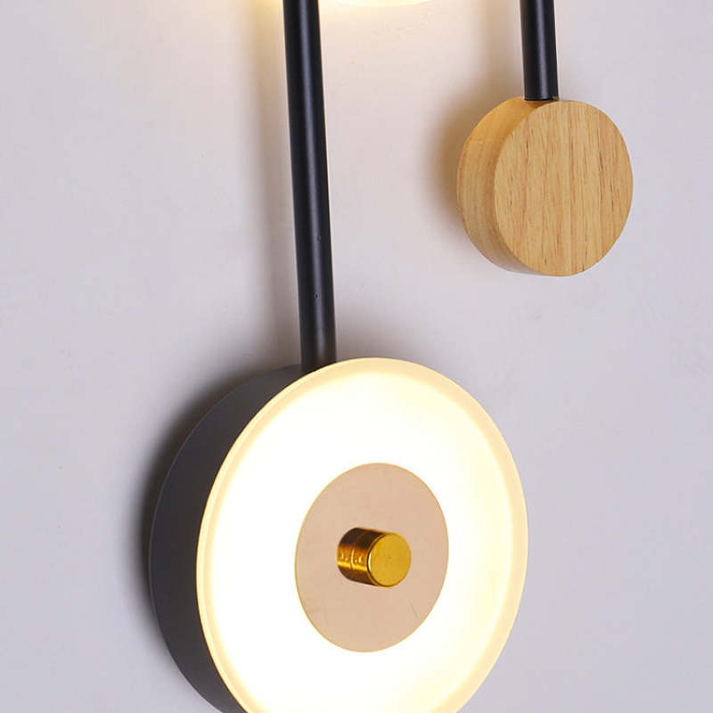 Nielsen Design LED Wandlampen Wit Zwart Metaal Hout Eetkamer Slaapkamer
