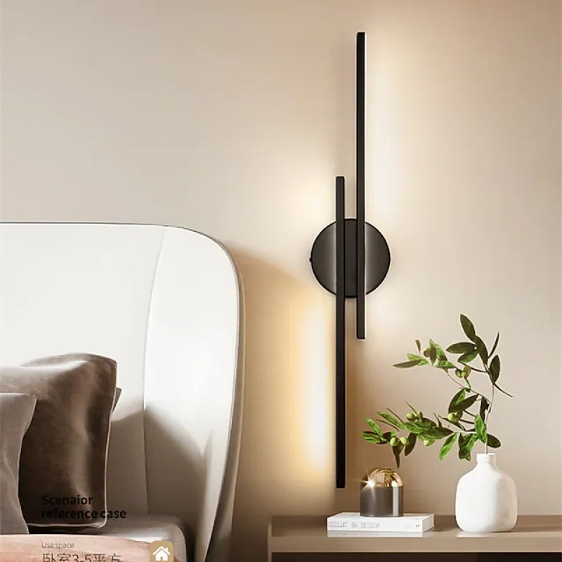 Alana Moderne Lineaire/Ronde LED Wandlamp Zwart/Wit Metaal/Acryl Slaap/Woonkamer
