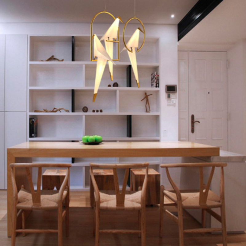 Clifford Design LED Duizend Kraanvogels Hanglampen Gouden Metaal Slaapkamer