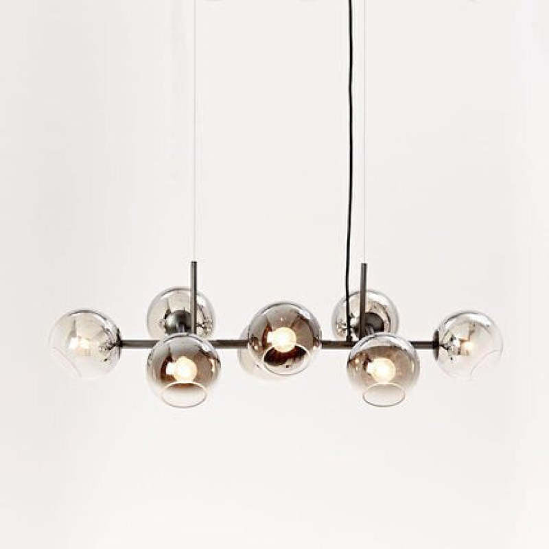 Valentina Ronde LED Hanglampen Zwart Goud Metaal Glas Woonkamer