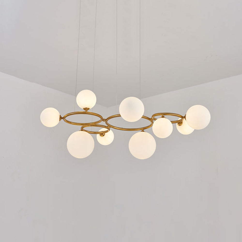 Valentina Moderne Design LED Wave Hanglamp Metaal/Glas Wit/Goud Woon/Slaap/Eetkamer