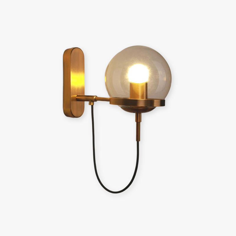 Alessio Retro Rustieke Glazen Design Wandlamp Zwart/Brons Woonk/Eetkamer