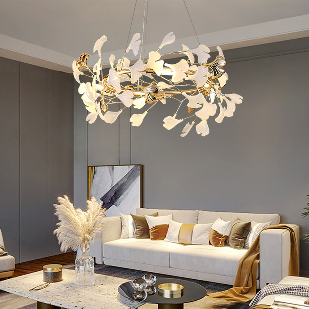 Olivia Flowerpot LED Hanglamp Wit Gouden Metaal Woonkamer Eetkamer