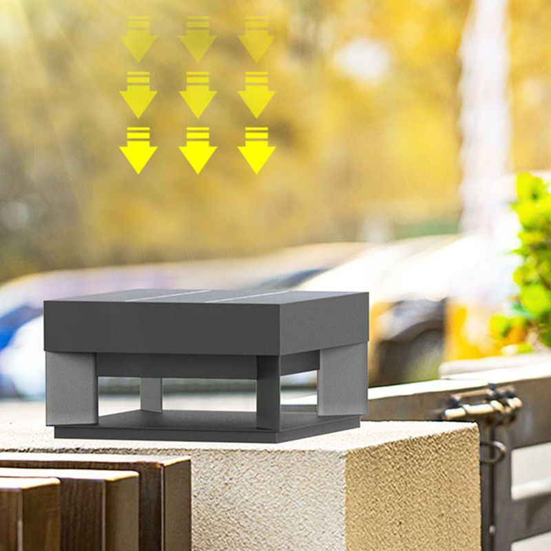 Riley Moderne LED Kubus Buitenlamp Zonne Metaal Zwart Tuin/Stoeprand/Balkon