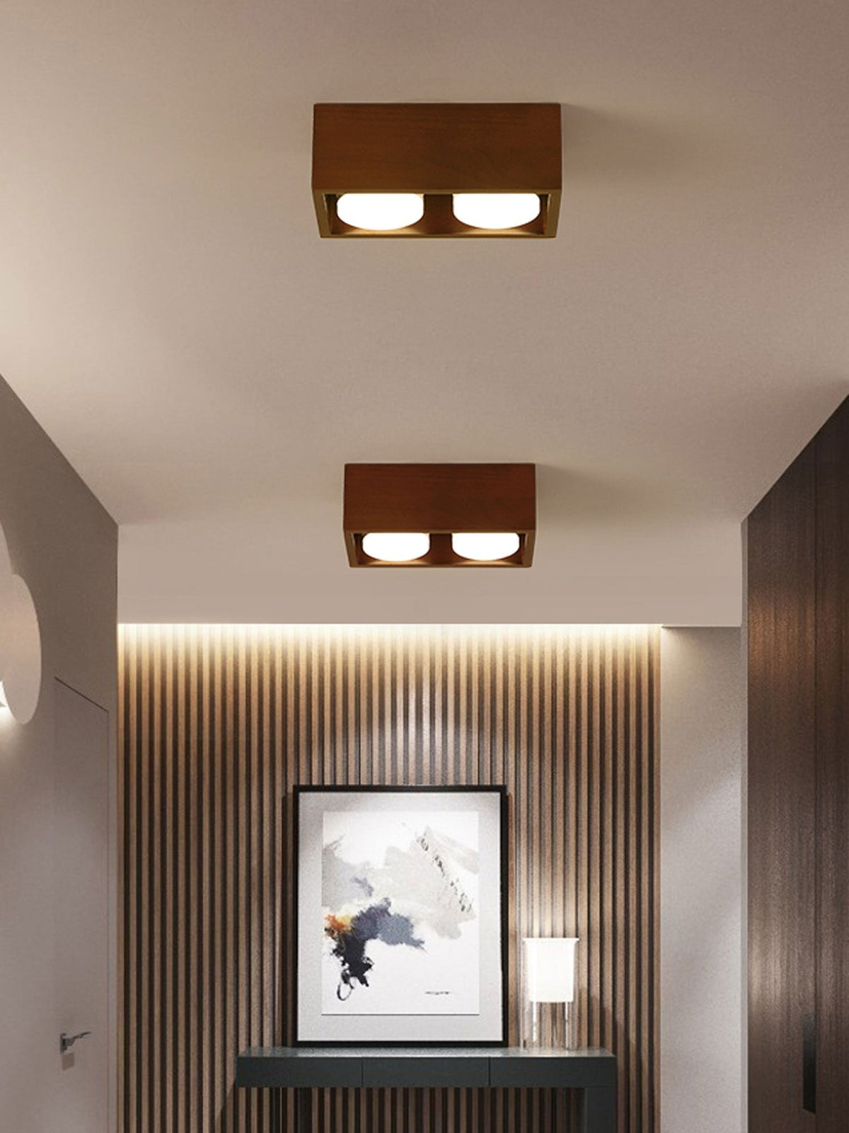 Eliza Minimalistisch Hout Plafondlamp