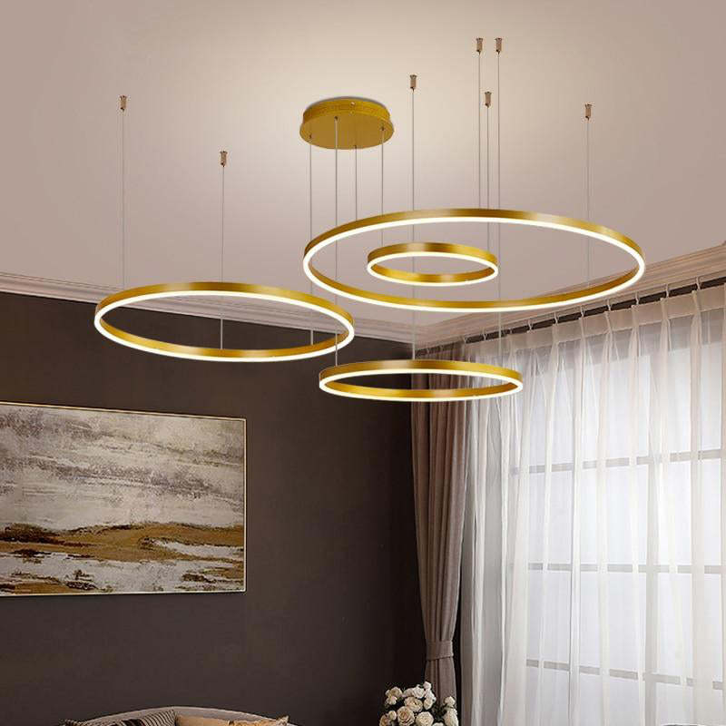 Arisha Moderne Grote Hanglampen Wit Metaal Slaapkamer Woonkamer Tir-Cirkel