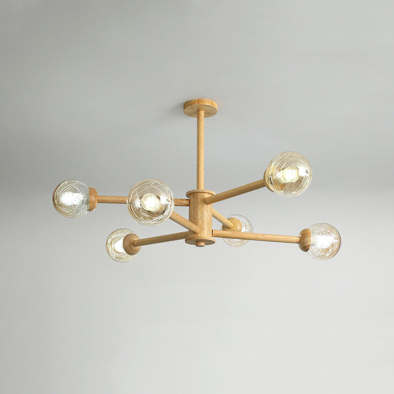 Ozawa Moderne Bubbel Hanglampen Hout Glas Woonkamer Slaapkamer Eetkamer