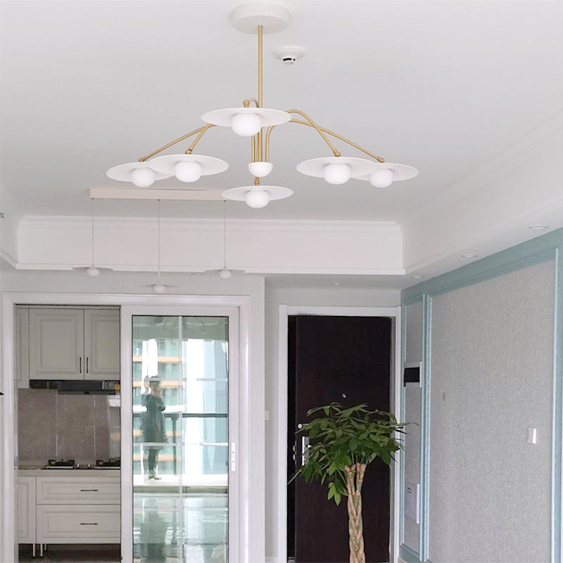 Cairns Ronde Moderne LED Hanglampen Wit Metaal Glas Slaapkamer