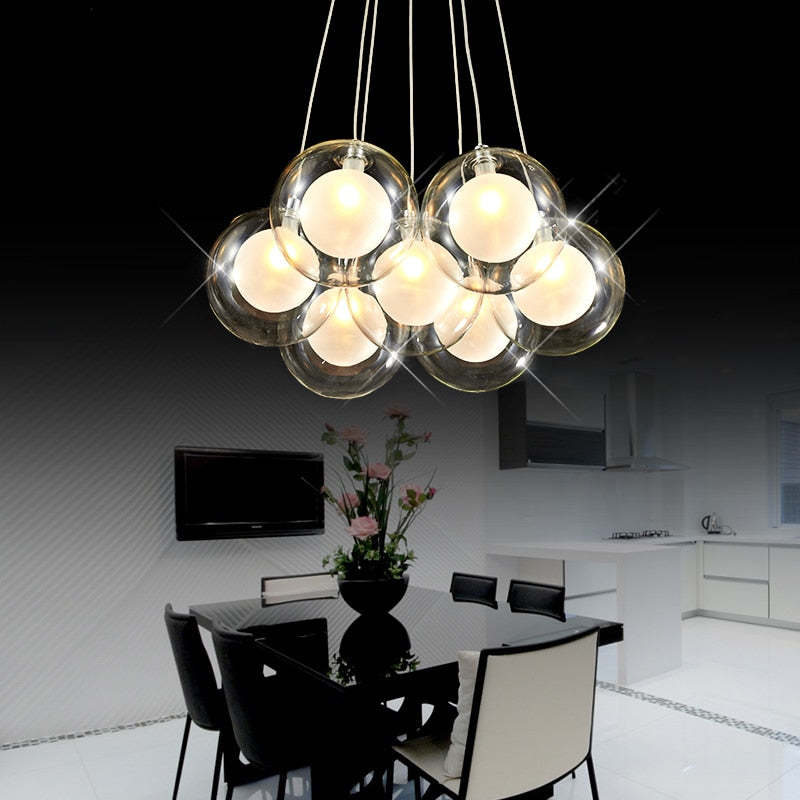 Valentina Ronde LED Hanglampen Wit Metaal Glas Slaapkamer Eetkamer
