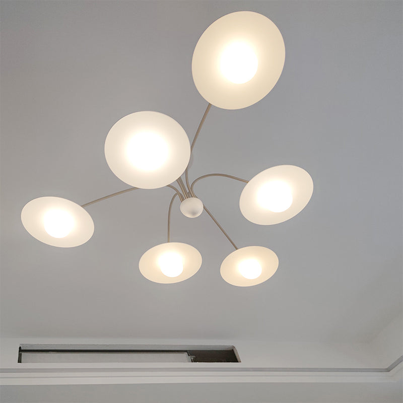 Cairns Ronde Moderne LED Hanglampen Wit Metaal Glas Slaapkamer