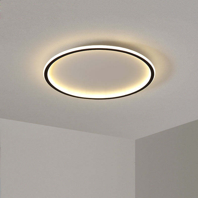 Quinn Moderne Ronde LED Plafondlamp Metaal/Acryl Zwart/Wit Slaap/Eet/Woonkamer