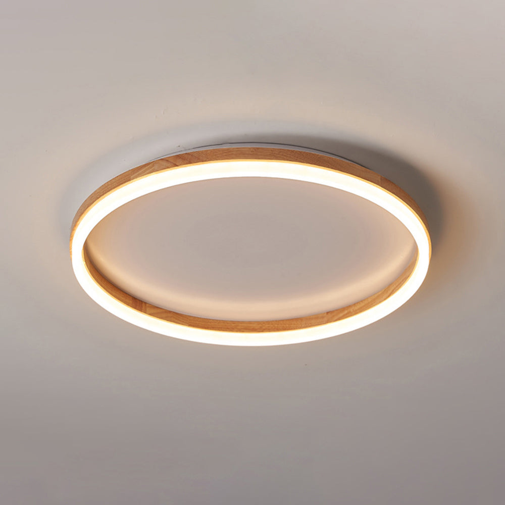 Ozawa Ronde Moderne Inbouw Plafondlamp Dimbaar Hout/Acryl Slaap/Woonkamer
