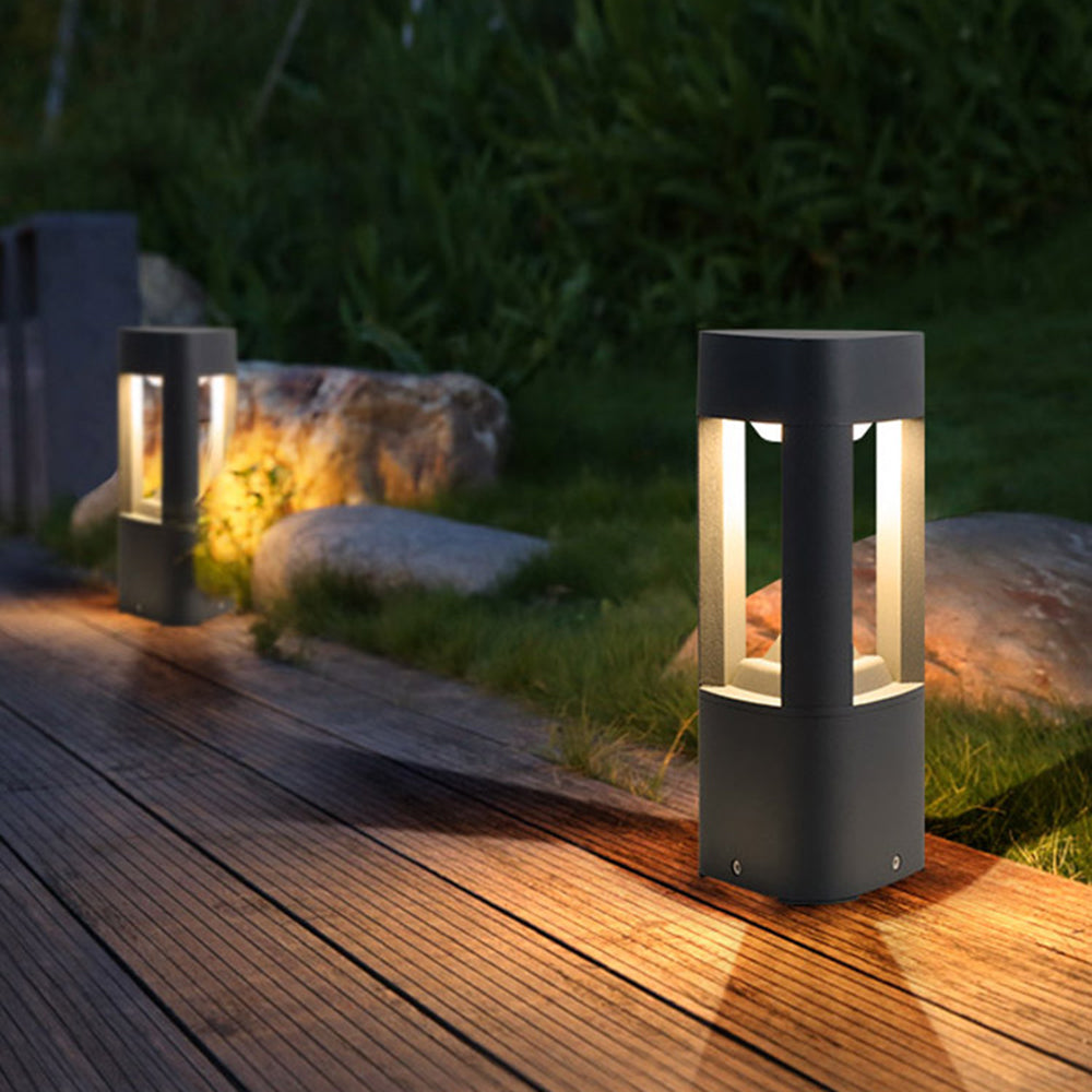 Pena Moderne Cilinder LED Vloerlamp Zwart Metaal Buiten Tuin