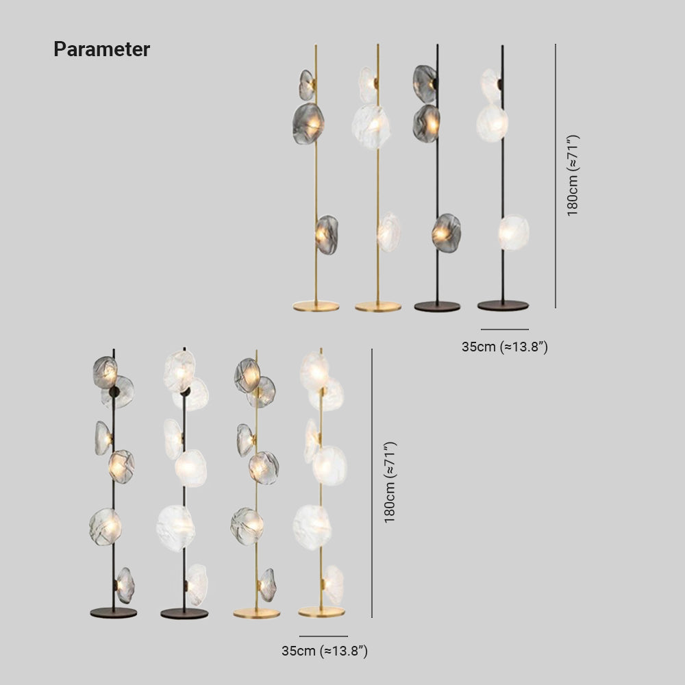 Byers Luxe LED Vloerlamp Zwart/Goud/Grijs Metaal/Glas Woonkamer