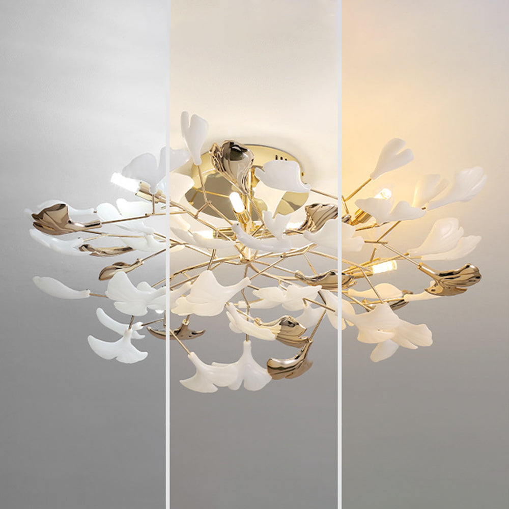 Olivia Moderne LED Plafondlamp Wit Gouden Metaal Woonkamer Eetkamer