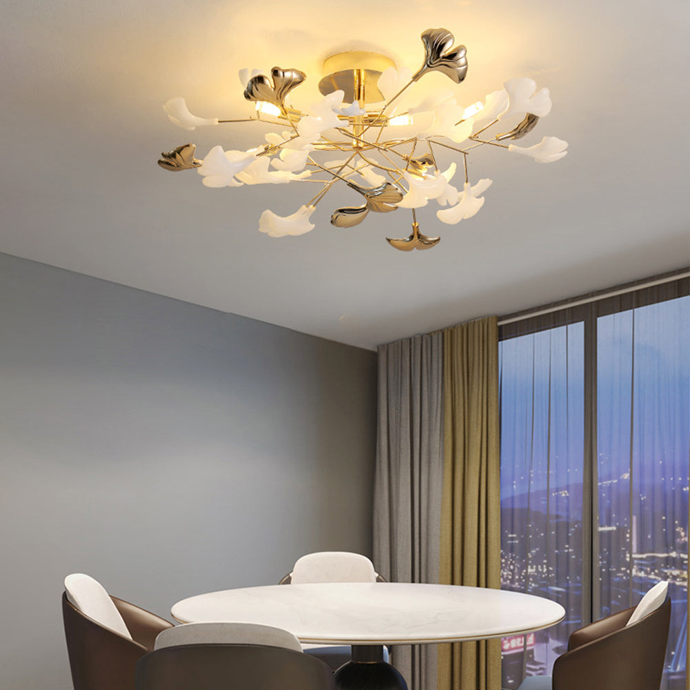 Olivia Moderne LED Plafondlamp Wit Gouden Metaal Woonkamer Eetkamer