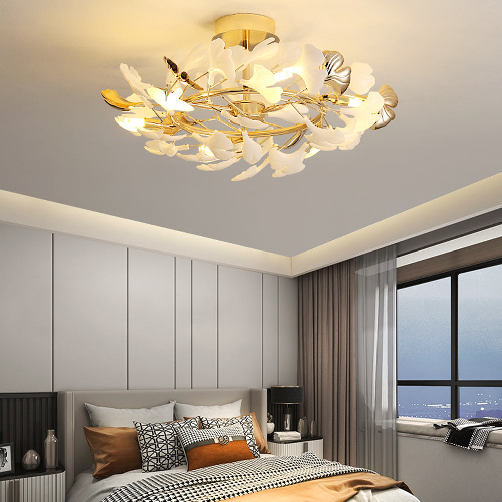 Olivia Moderne LED Plafondlamp Wit Gouden Metaal Woonkamer Eetkamer