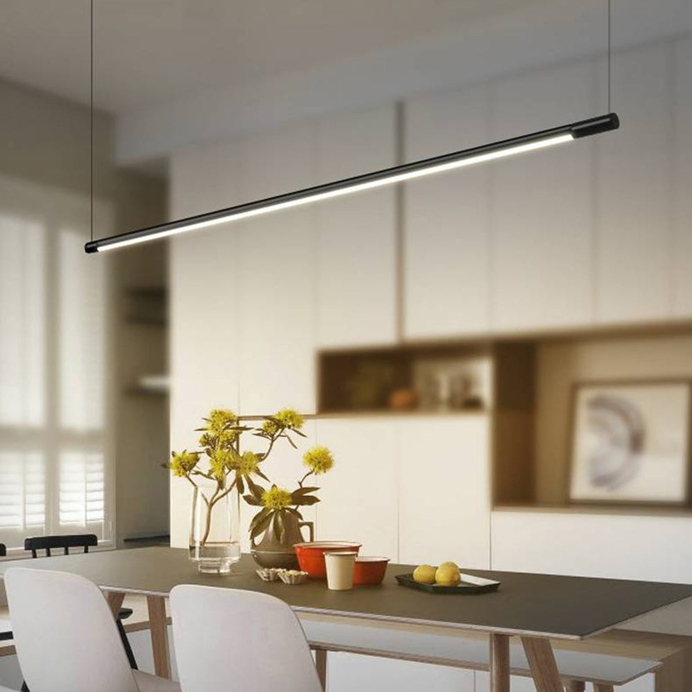 Edge Industriele Lineaire LED Hanglamp Zwart Woonkamer Eettafel Metaal&Acryl