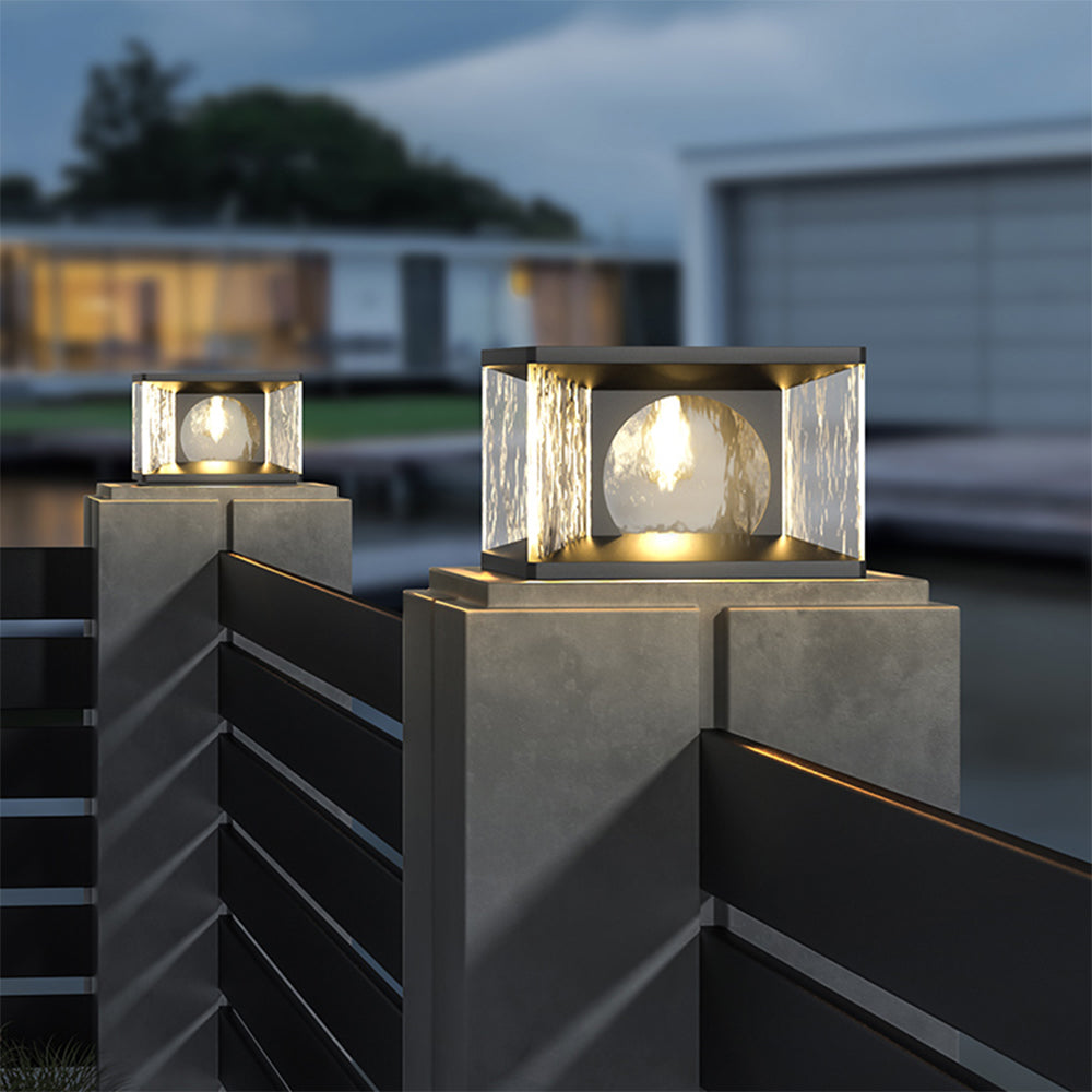 Riley Moderne Rechthoekig Buitenlamp Zwart Metaal/Glas Tuin/Balkon