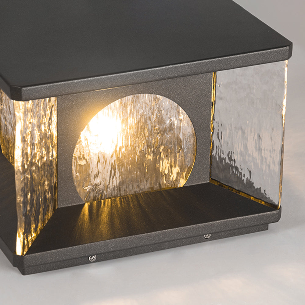 Riley Moderne Rechthoekig Buitenlamp Zwart Metaal/Glas Tuin/Balkon