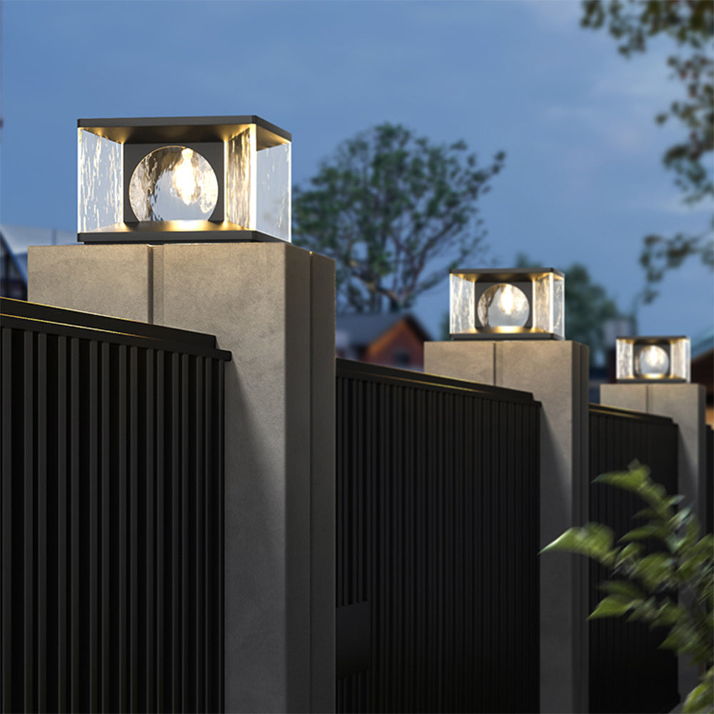 Riley Moderne Rechthoekig Buitenlamp Zwart Metaal/Glas Tuin/Balkon