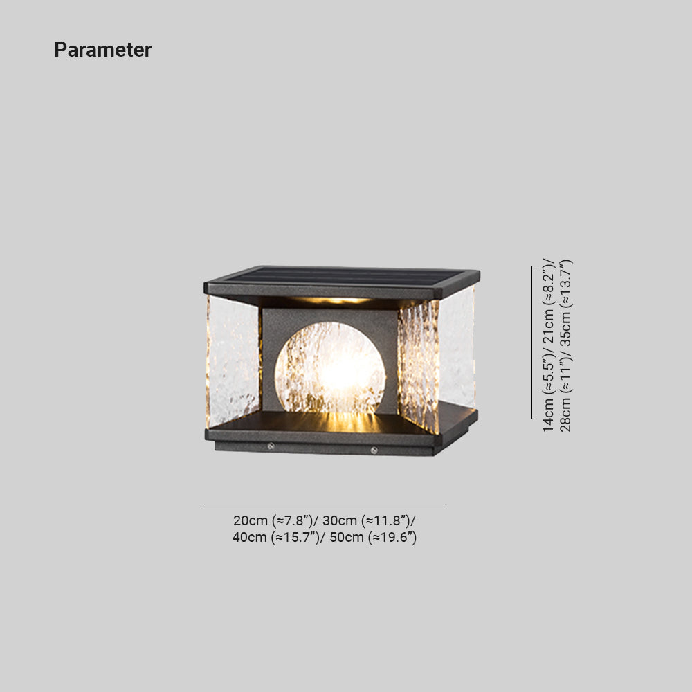 Riley Moderne Rechthoekig Buitenlamp Zwart Metaal/Glas Tuin/Balkon