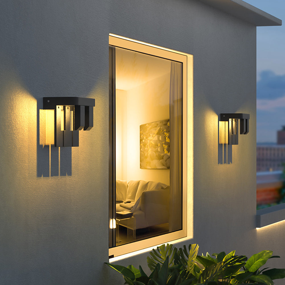 Orr Moderne Wandlamp Zonne Energie Zwart Metaal Balkon/Tuin