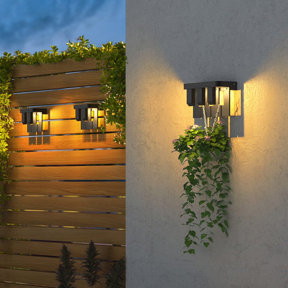 Orr Moderne Wandlamp Zonne Energie Zwart Metaal Balkon/Tuin