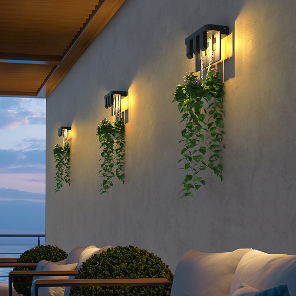 Orr Moderne Wandlamp Zonne Energie Zwart Metaal Balkon/Tuin