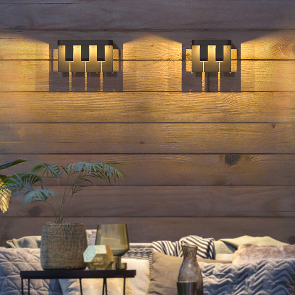 Orr Moderne Wandlamp Zonne Energie Zwart Metaal Balkon/Tuin