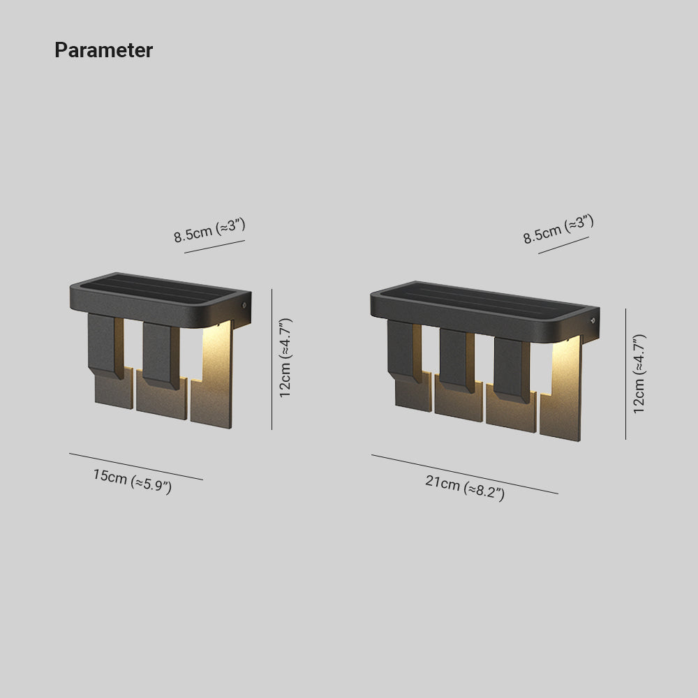 Orr Moderne Wandlamp Zonne Energie Zwart Metaal Balkon/Tuin