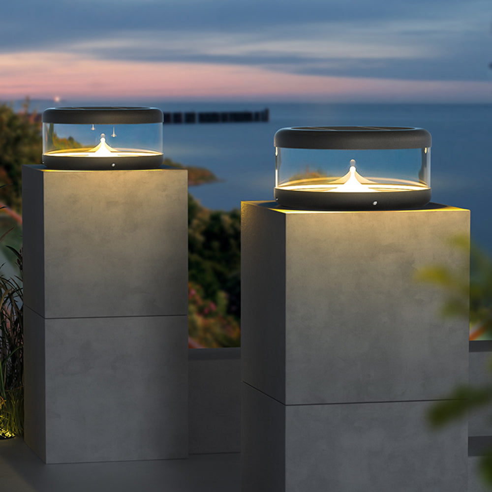 Riley Moderne Zonne Energie Buitenlamp Zwart Metaal/Acryl Tuin/Stoeprand
