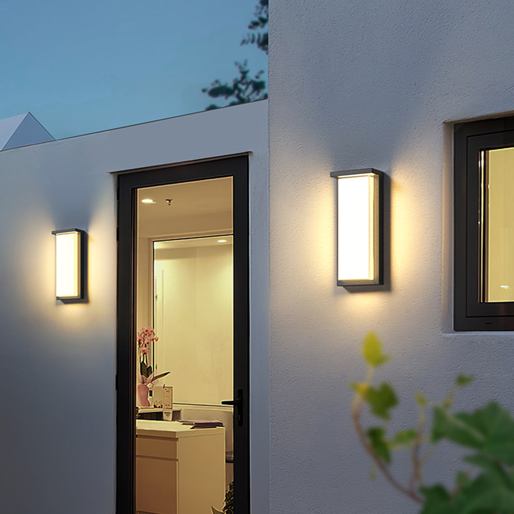 Orr Moderne Rechthoekig Buitenlamp Zwart Metaal/Acryl Tuin/Balkon