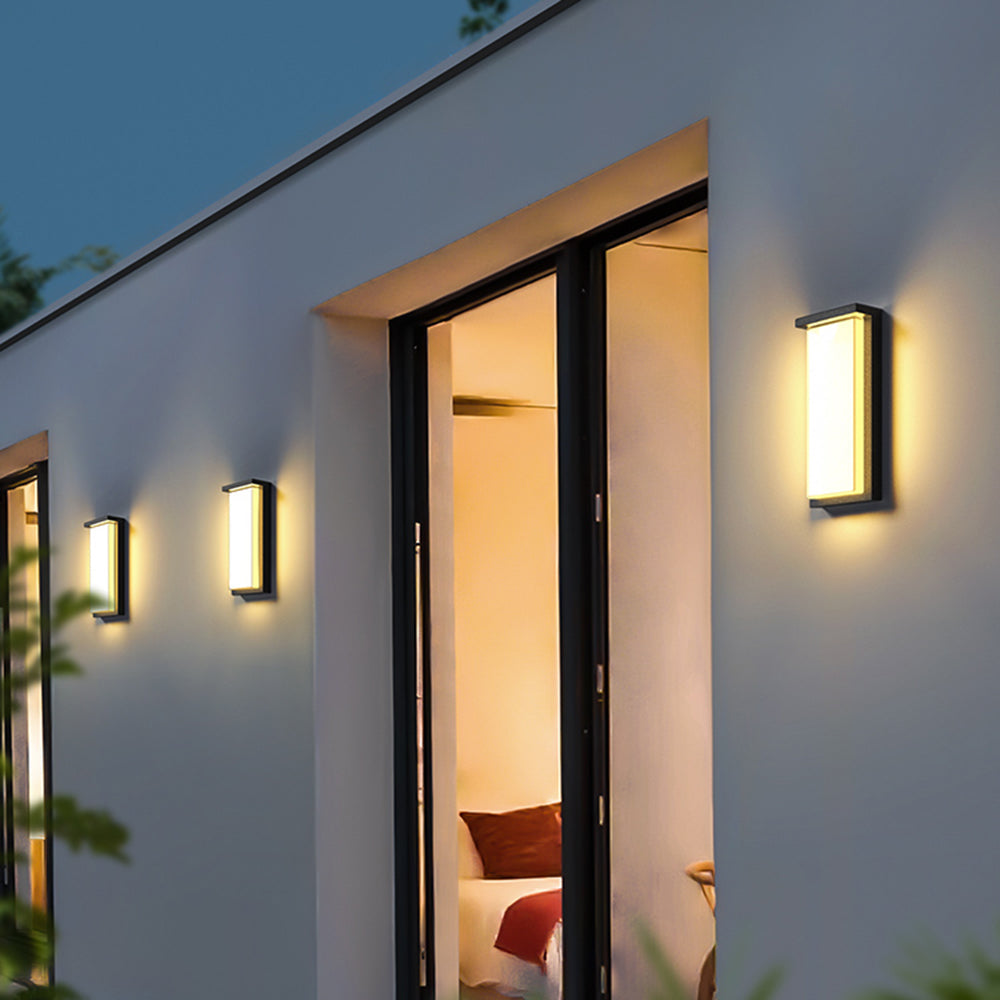 Orr Moderne Rechthoekig Buitenlamp Zwart Metaal/Acryl Tuin/Balkon