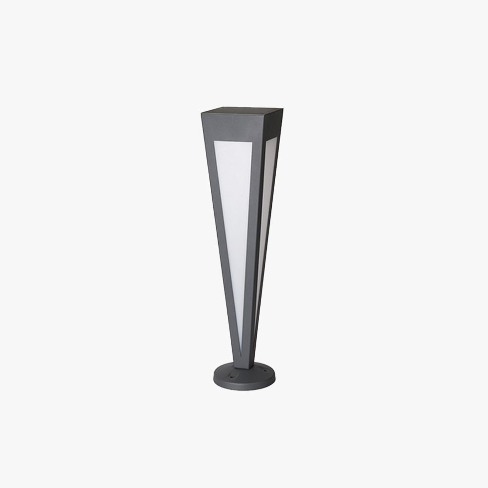 Cole Moderne Trigonale Lineaire Solar Buitenlamp Zwart Acryl