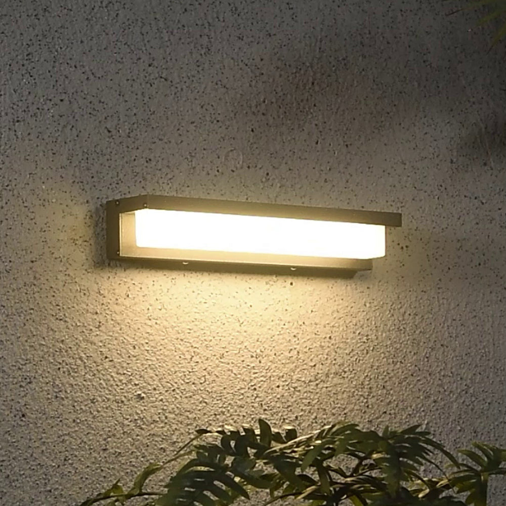 Orr Rechthoekig Zonne Energie Buitenlamp Zwart Metaal Tuin/Stoeprand