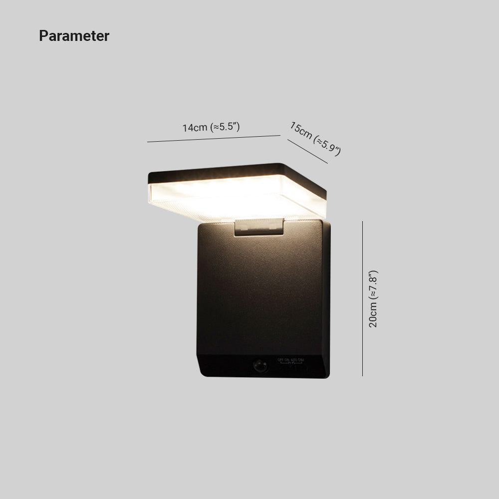 Orr Modern Design Kleine LED Wandlamp Zwart Sensor Solar Buiten