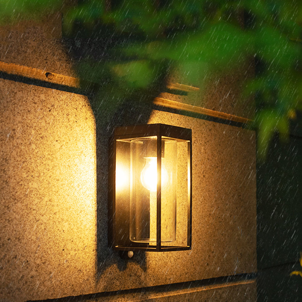 Orr Moderne Cilinder LED Buitenlamp Zonne Metaal Glas Zwart Tuin Stoeprand